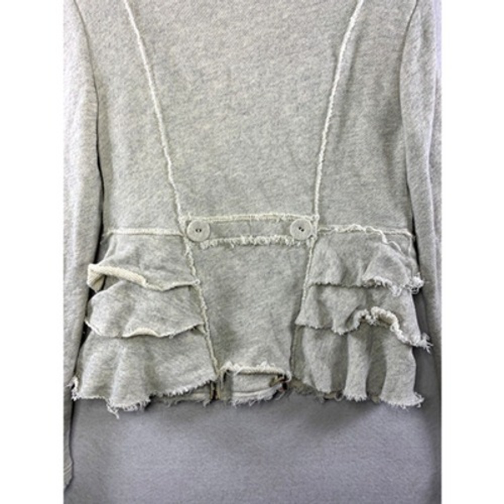 Sundance Womens‎ Ruffled Joy Jacket Sz S Gray Cotton Boho Moto Feminine Edgy - Picture 6 of 14